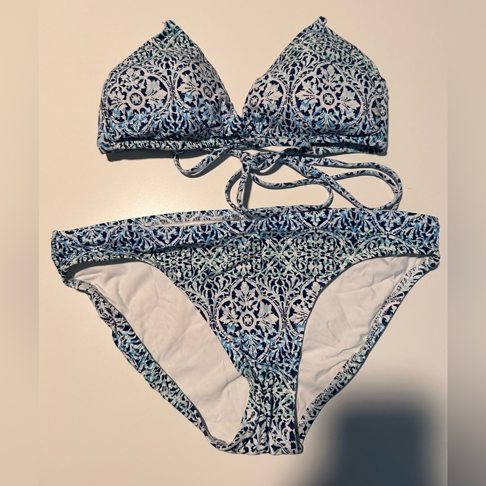 Helen Jon blue and white swimsuit